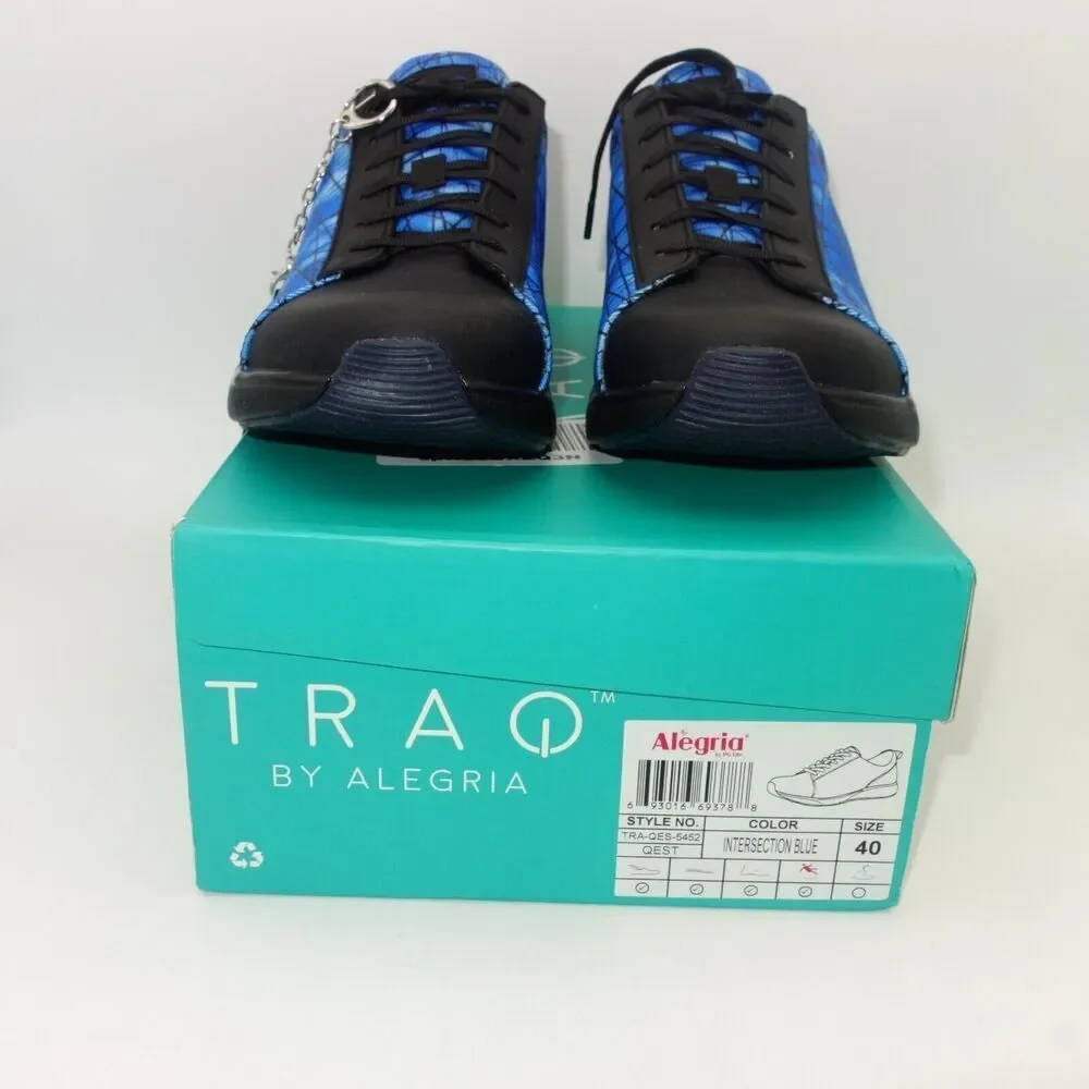 NEW Alegria Traq Qest Lace Up Smart Walking Shoes Blue Size 40 Women's 9.5-10